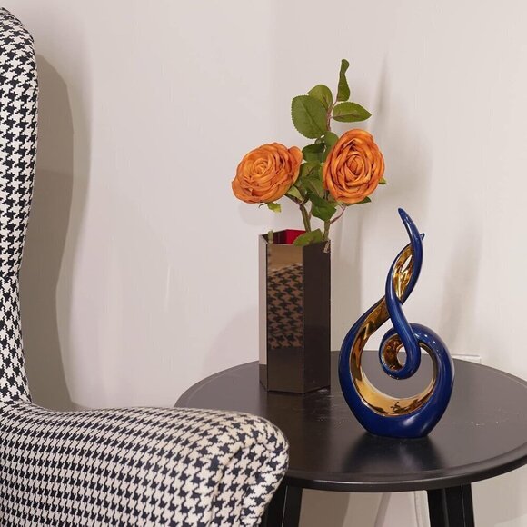 Modern Abstract Art Table Decoration Ceramic Statue Modern Blue Ornaments - Picture 9 of 10